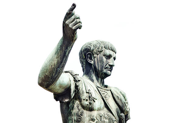 istock Roman emperor bronze statue isolated on white 518471805
