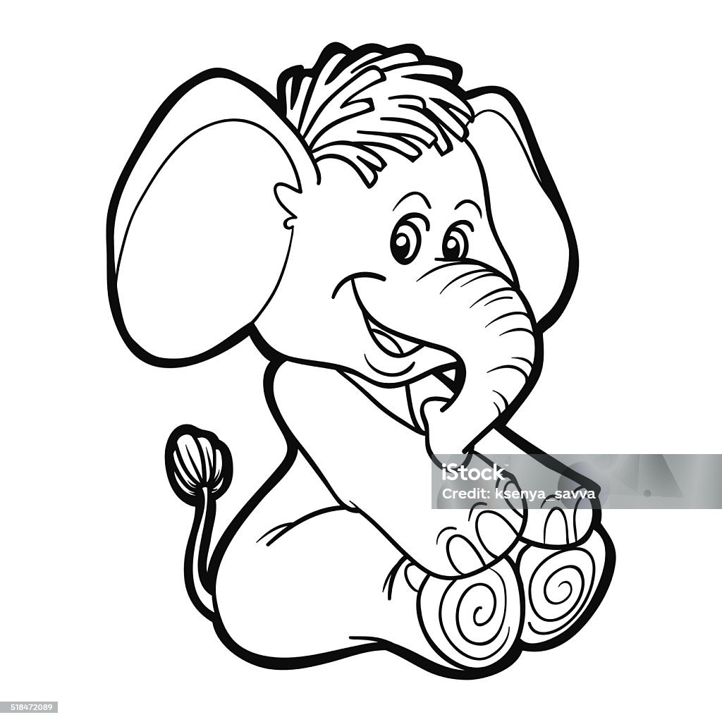 Coloring book (elephant) Activity stock vector