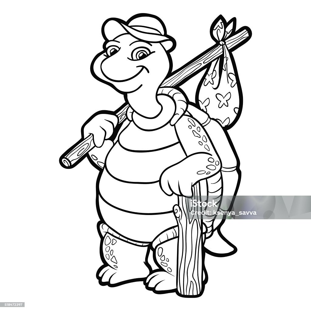 Coloring book (turtle) Activity stock vector