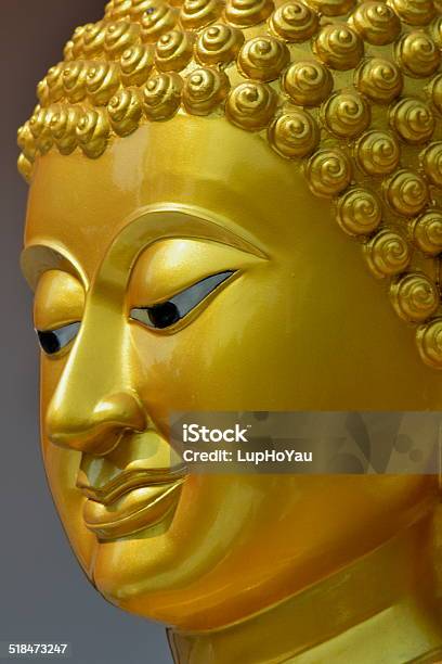 Golden Buddha Head Stock Photo - Download Image Now - Buddha, Buddhism, Gold - Metal