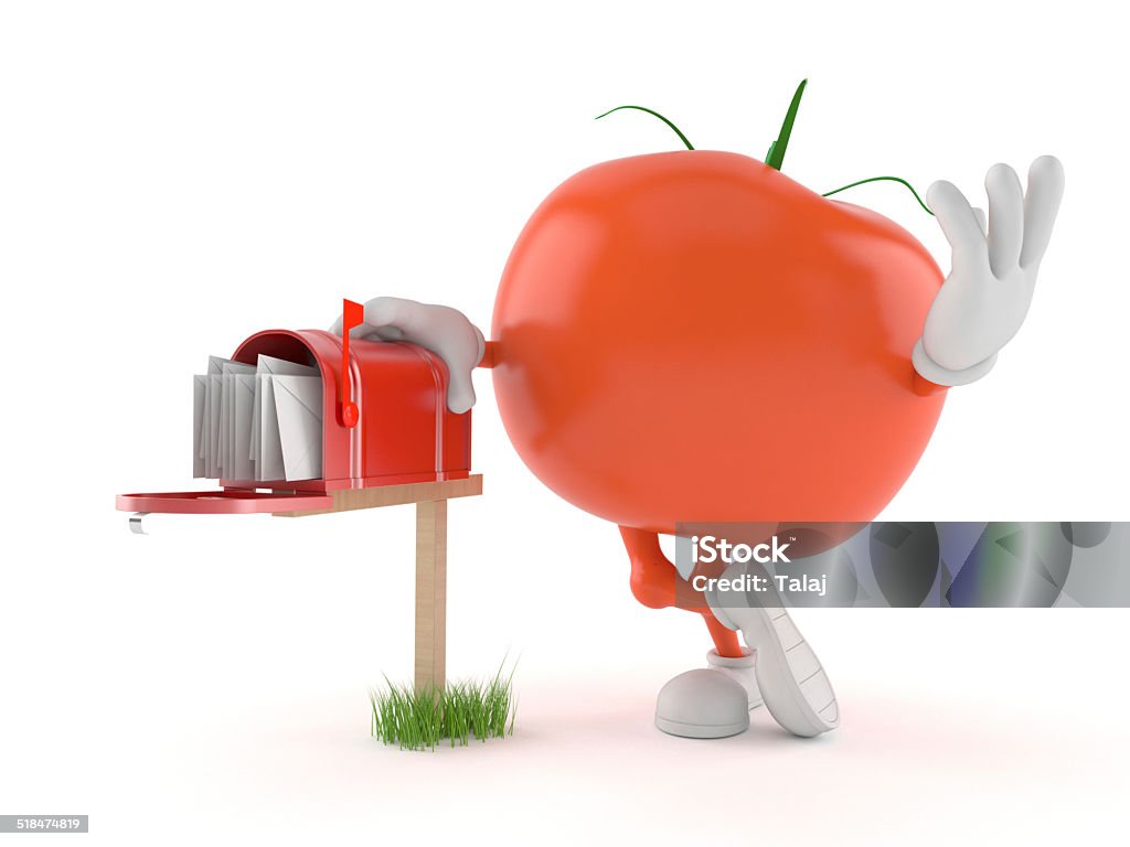 Tomato Tomato toon isolated on white background Cartoon Stock Photo