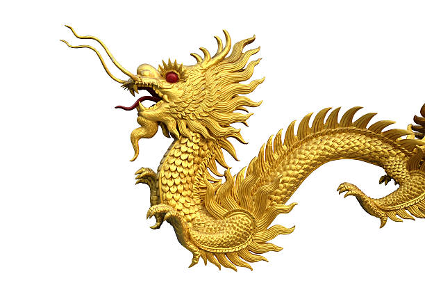 istock golden Chinese dragon on isolate background 518479537
