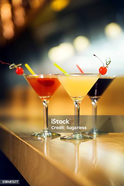 Cocktails On A Bar Stock Photo - Download Image Now - Cocktail, Bar - Drink Establishment, Bar Counter