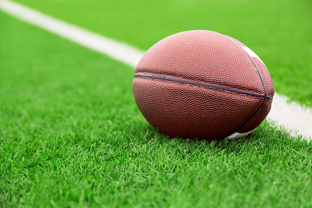 istock Football field with ball 518482177