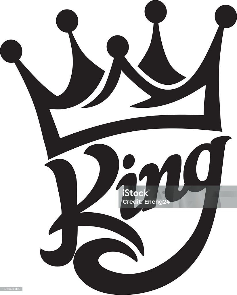 crown king typography King - Royal Person stock vector