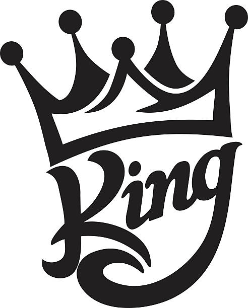crown king typography crown king typography king crown stock illustrations