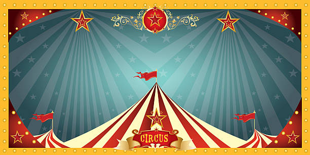 재미있음 서커스 배너입니다 - circus tent 이미지 stock illustrations