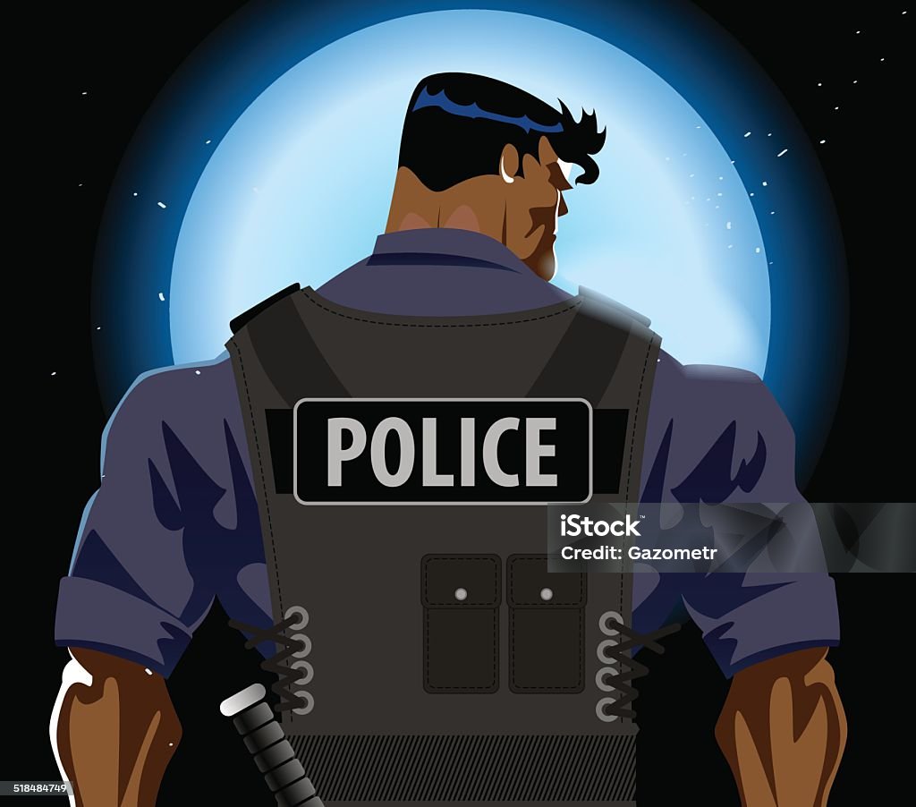 Police man Police man back Adult stock vector