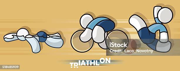 Triathlon Sportsman Sport Icon Stock Illustration - Download Image Now - Triathlon, Activity, Athlete