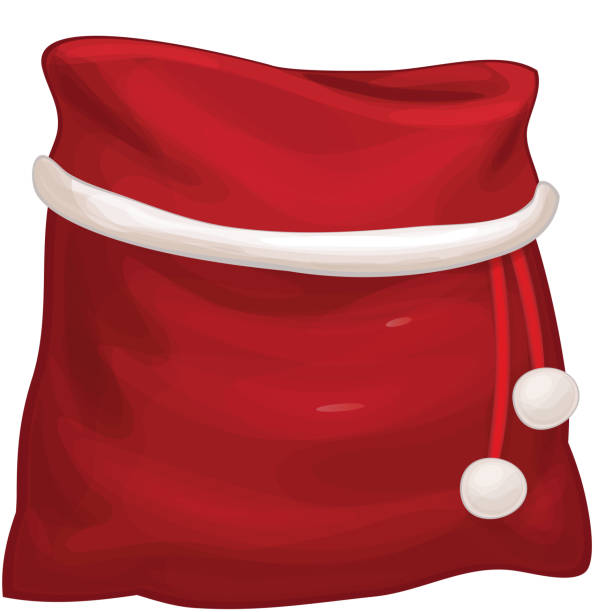 illustrazioni stock, clip art, cartoni animati e icone di tendenza di vector babbo natale borsa isolata. - santas sack