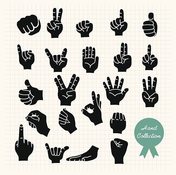 Hand Vector SIlhouette vector art illustration