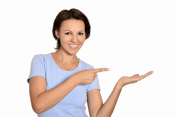 istock Business woman pointing 518493494