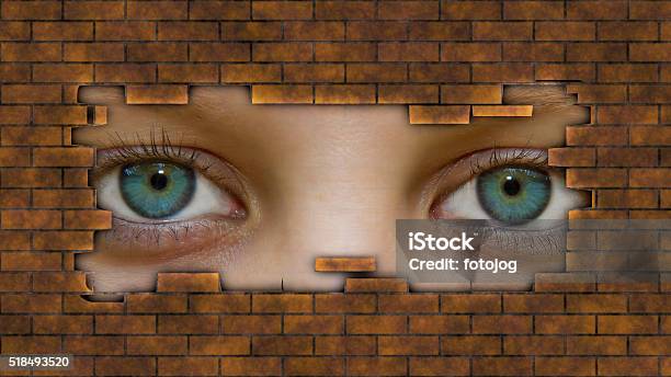 Eyes Behind A Wall Stock Photo - Download Image Now - Crime, Sexual Assault, Abstract