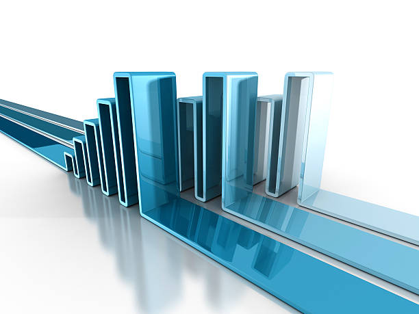 istock financial rising bar chart graph with reflection. business grow 518496054