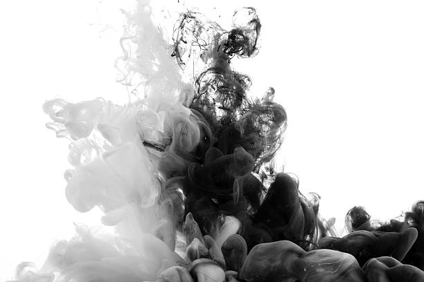 istock Abstract acrylic black and white paint 518496200