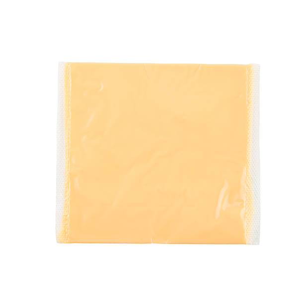 istock Slice cheese in package isolated on white background 518496260