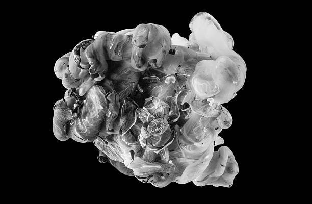 istock Abstract acrylic black and white paint swirls 518496390