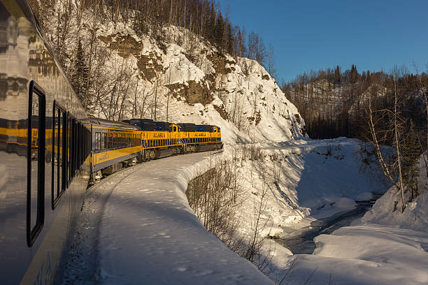 Alaska Railroad 'Aurora Train' stock photo