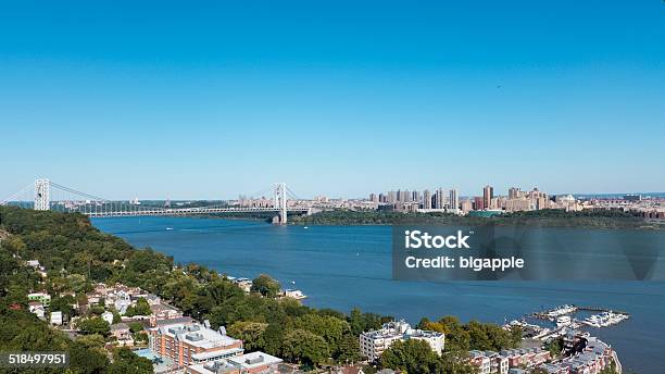 Blue Skies Over Manhattan And Northern Nj Stock Photo - Download Image Now - New Jersey, Blue, George Washington Bridge