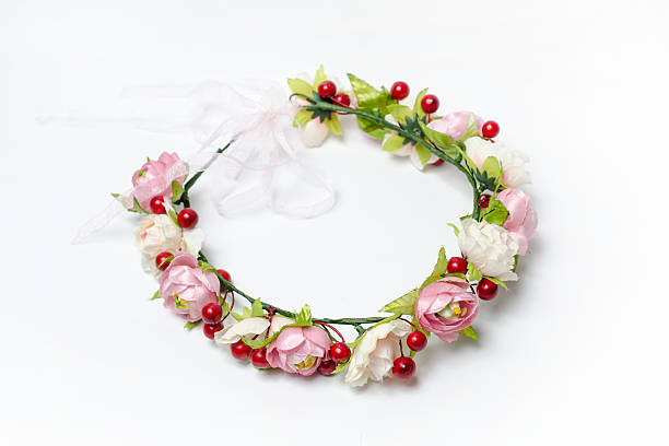 istock wreath with roses and berries on a white background 518498764