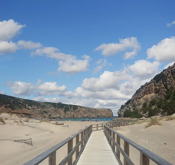 istock wooden boardwalk in Cala Domestica 518498926