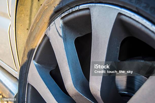 Damaged Alloy Wheel Stock Photo - Download Image Now - Alloy Wheel, Damaged, Scratched