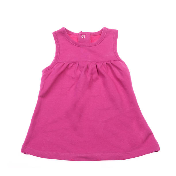 istock Red knitted baby dress on a white background 518502089