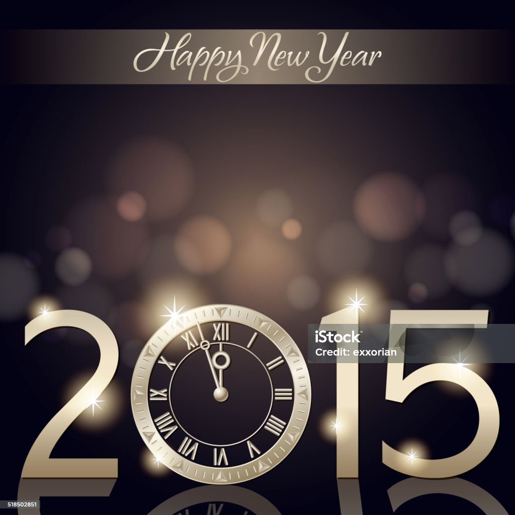 Silvester-Countdown 2015 - Lizenzfrei 2015 Vektorgrafik