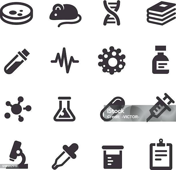 Medical Research Icons Acme Series Stock Illustration - Download Image Now - Petri Dish, Vector, Genetic Research