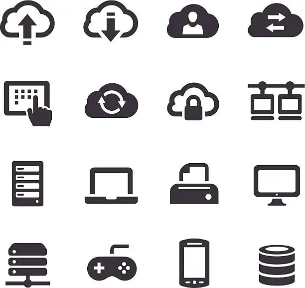 Vector illustration of Cloud Icons - Acme Series