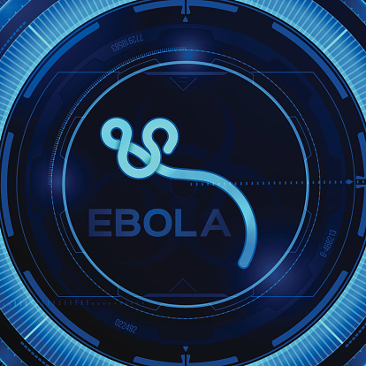 Ebola virus magnified concept. EPS 10 file. Transparency effects used on highlight elements.