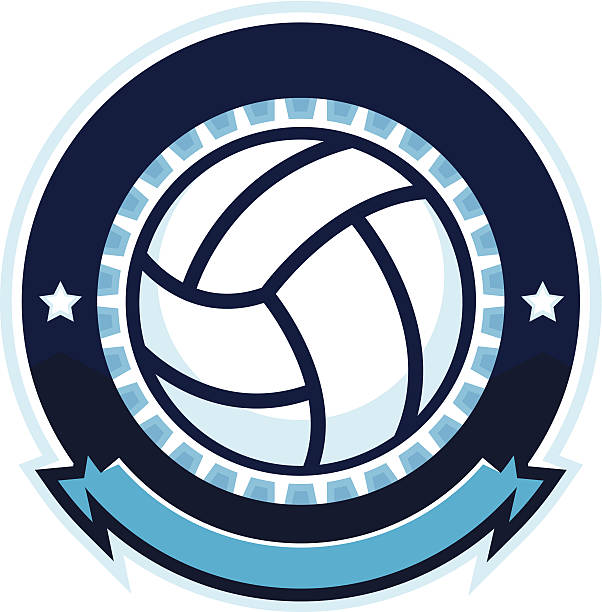 illustrazioni stock, clip art, cartoni animati e icone di tendenza di pallavolo design con stelle - sport volleyball high school student teenager
