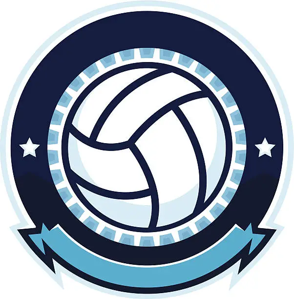 Vector illustration of Volleyball design with stars