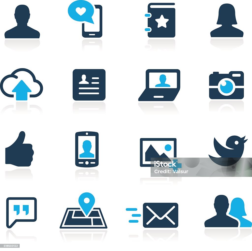 Social Icons // Azure Series Vector icons for your website or presentations. Icon Symbol stock vector