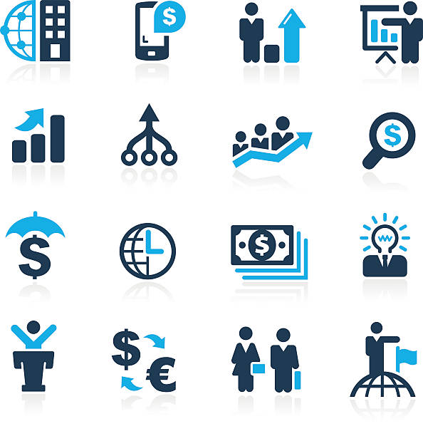 ilustraciones, imágenes clip art, dibujos animados e iconos de stock de finanzas y de estrategias de negocios-serie azul - audit business ideas concepts