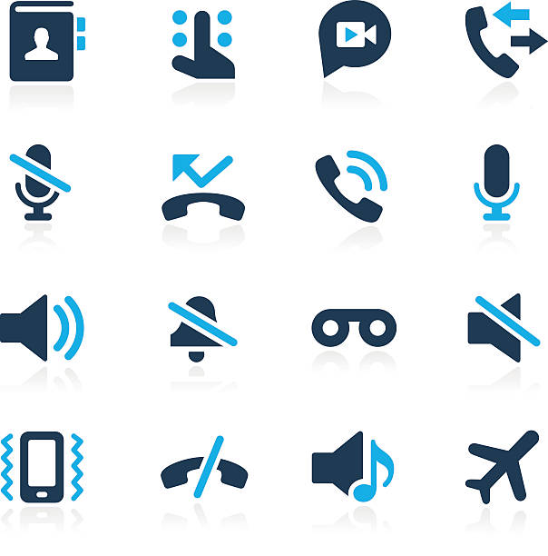 Phone Calls Interface Icons // Azure Series Vector icons for your web or software development projects. call button stock illustrations
