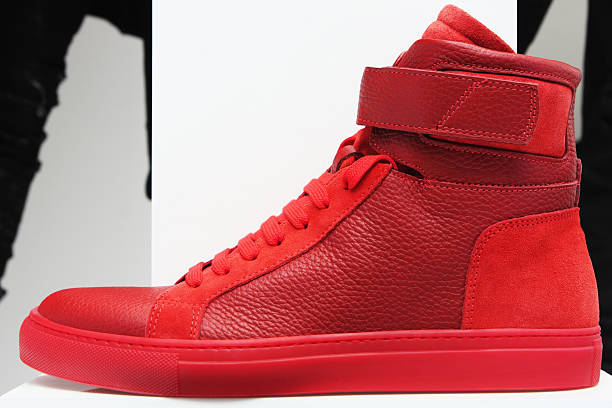 istock Red Sneaker Shoe Retail Display 518503395