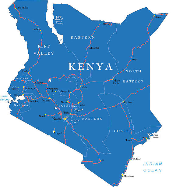 ilustraciones, imágenes clip art, dibujos animados e iconos de stock de mapa de kenia - valle del rift