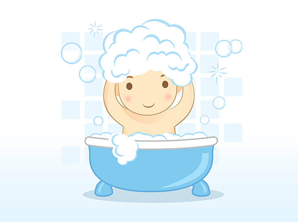 ilustrações, clipart, desenhos animados e ícones de bebê lavagens de cabelo - drenched human face wet water