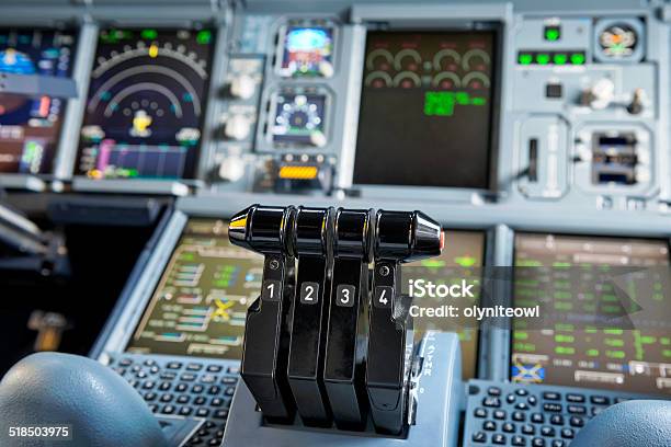Throttles Stock Photo - Download Image Now - Aerospace Industry, Air Vehicle, Airplane