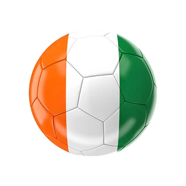 3d soccer ball with ivory coast  flag
