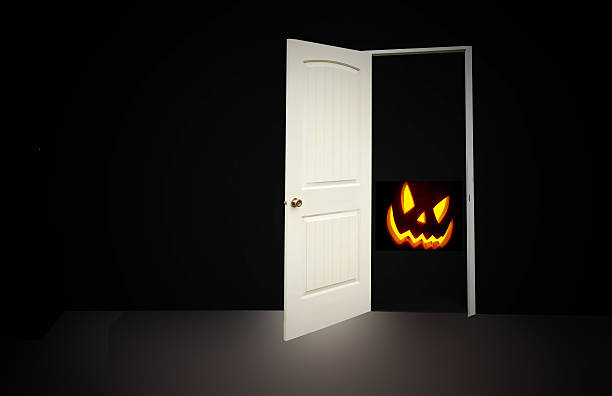 istock Door and Jack O lantern 518504639