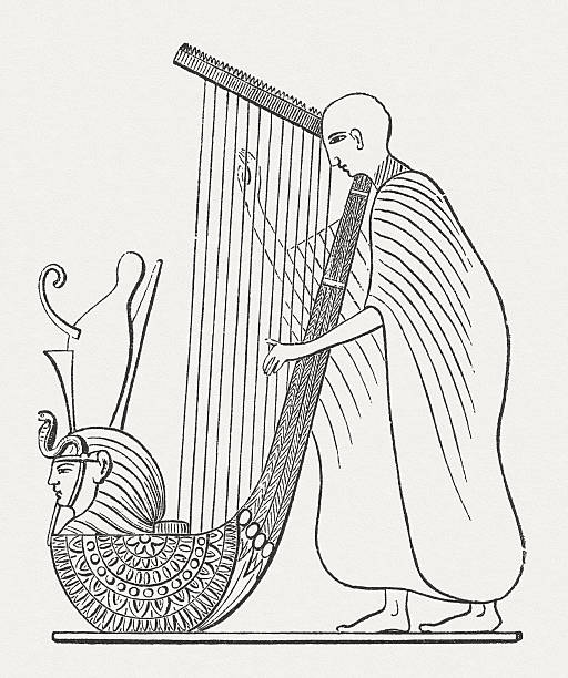 египетский священник - musikant stock illustrations