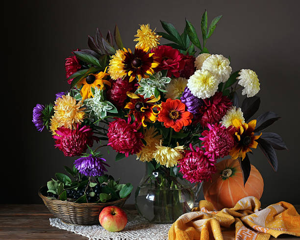 istock Still life in rustic style with a bouquet 518504700