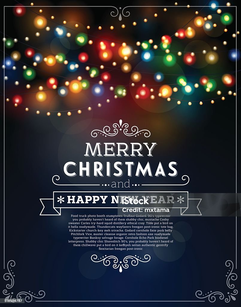 Christmas Lights Bokeh Hintergrund - Lizenzfrei Lichterkette - Dekoration Vektorgrafik
