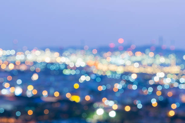 istock blur lights or bokeh at leamchabang port, Thailand 518506576