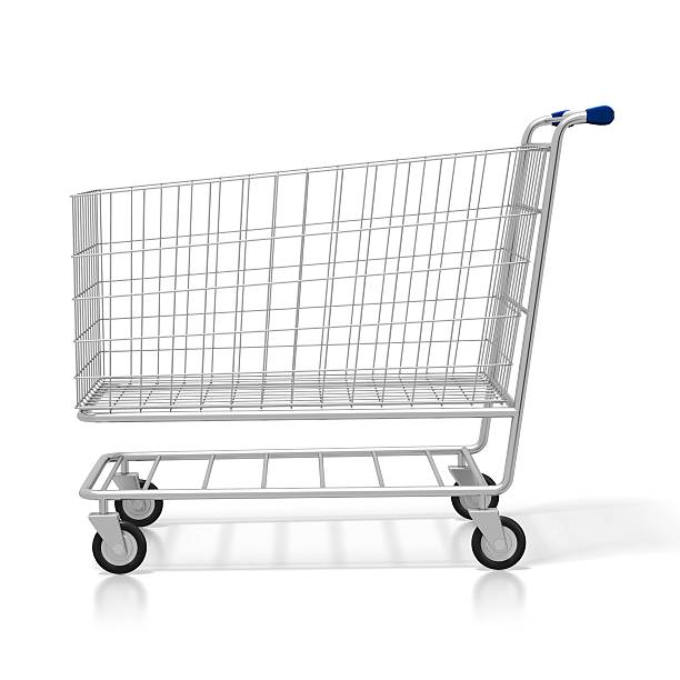 istock 3D shopping cart concept 518508380