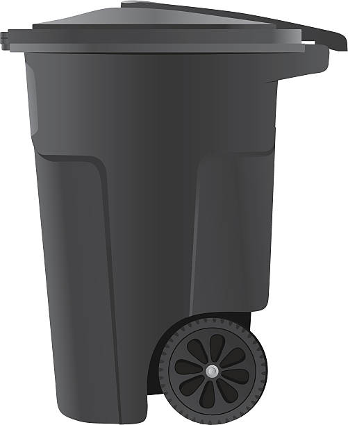 Trash Bin Vector illustration of a black trash bin. black trash bin stock illustrations