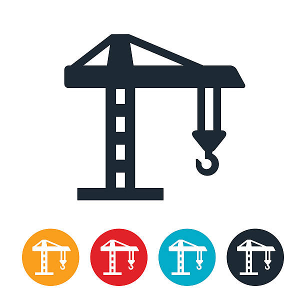 Construction Crane Icon An icon of a crane used in the construction industries. crane stock illustrations