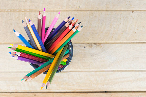istock many different colored pencils on wood background 518522162